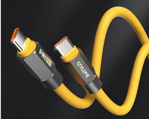 240W type c soft silicone charging cable for Apple data cable usb 3.0 - Image 4
