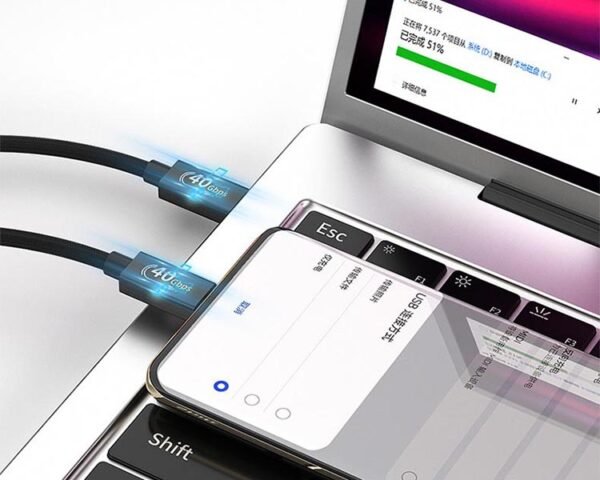 USB4 5A 8K PD240W Nylon braided USB C data cable - Image 4