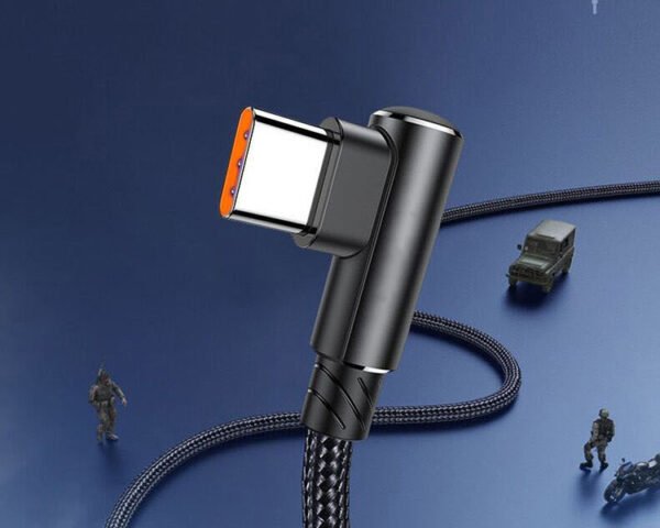 UBC C 90° right angle braided TYPE-C cable usb 2.0 - Image 4