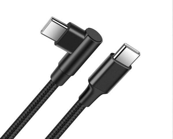 60W USB C nylon braided 3A 90° USB3.0 type C cable - Image 2