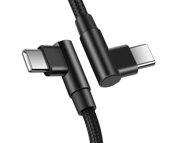 60W USB C nylon braided 3A 90° USB3.0 type C cable - Image 3