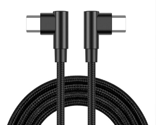 60W USB C nylon braided 3A 90° USB3.0 type C cable