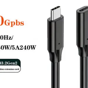 USB C to USB C Male to Female Type C Extension Cable 100W 20Gbps