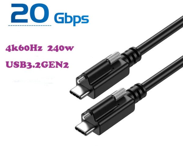 USB 3.1 full-function USB C to USB C data cable with screws