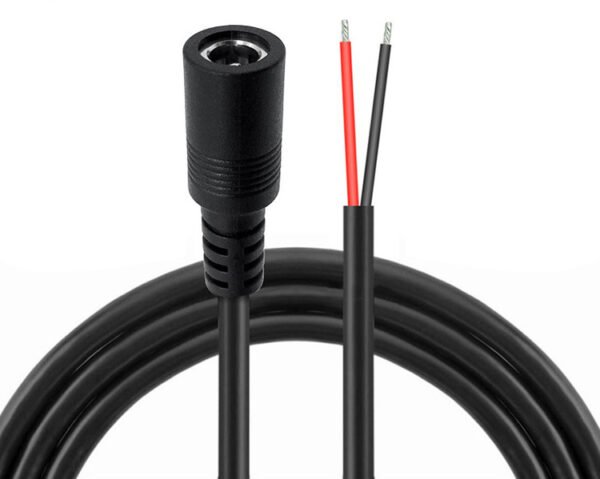 22AWG Cord 2.1MM 2.5MM DC Power Cable with Stripped and Tinned End