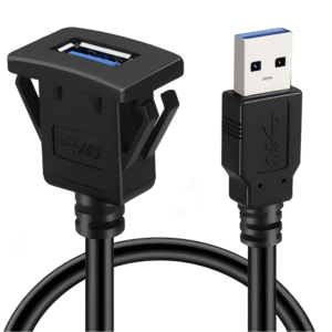 USB 3.0 to Female AUX Flush Panel Mount Extension Cable for Car