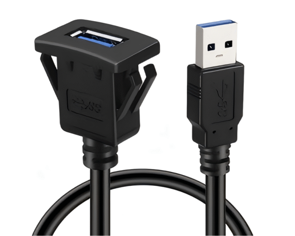 USB 3.0 to Female AUX Flush Panel Mount Extension Cable for Car