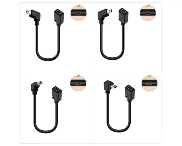 90 Degree Mini USB Male to Female Extension Cable Mini USB 5P - Image 2